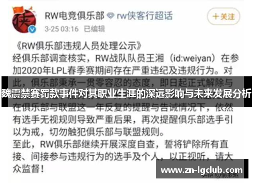 魏震禁赛罚款事件对其职业生涯的深远影响与未来发展分析 魏震禁赛罚款事件对其职业生涯的深远影响与未来发展分析